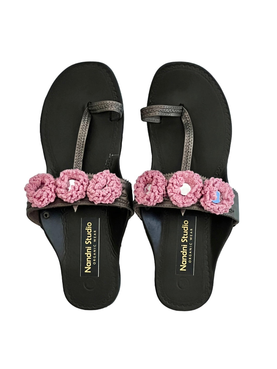 Kohlapuri Slippers size 10 (Antique Silver Grey)