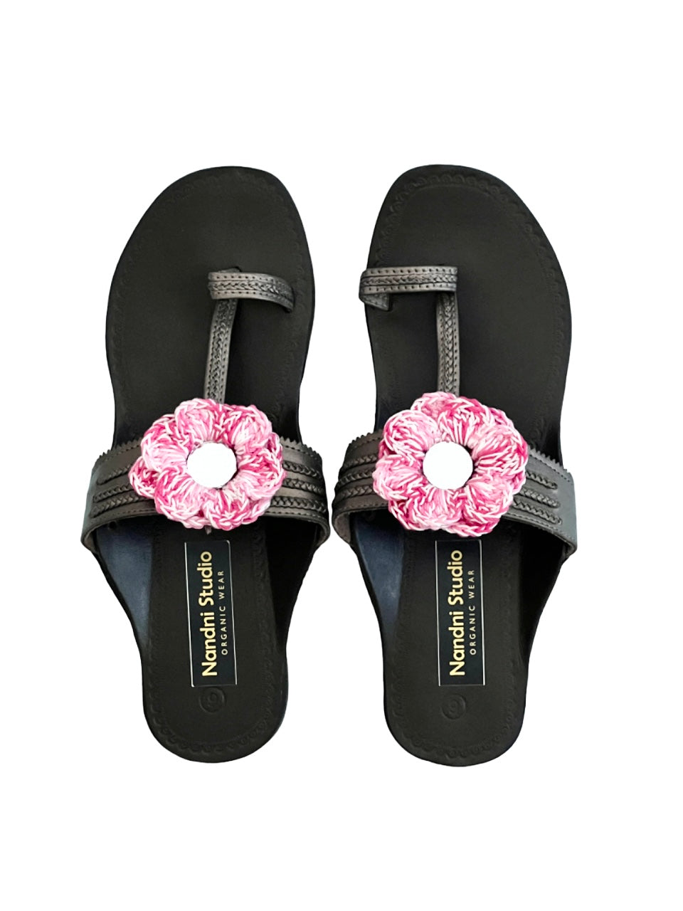 Kohlapuri Slippers size 9 (Antique Silver Grey)