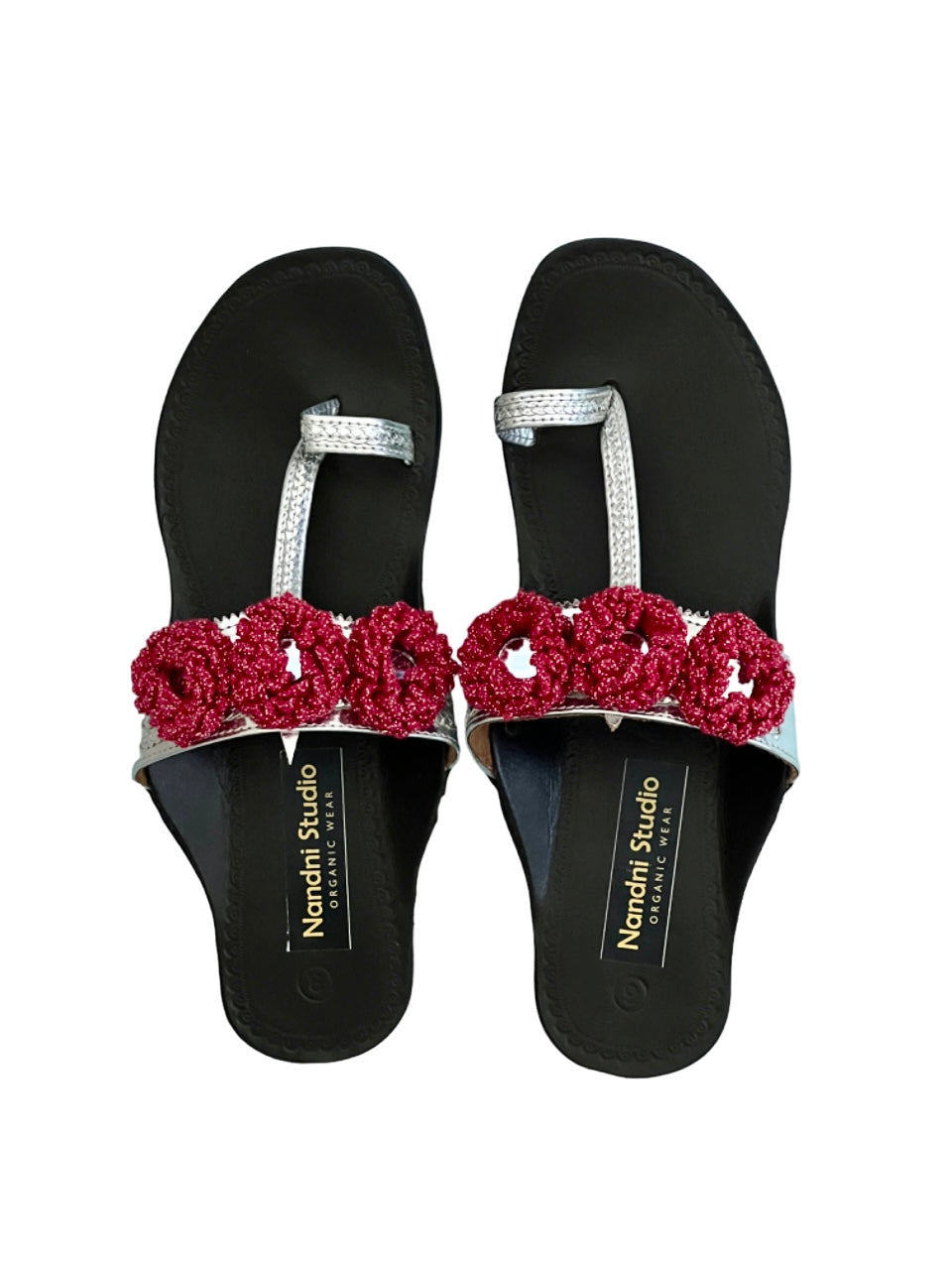 Kohlapuri Slippers size 8 (Silver)