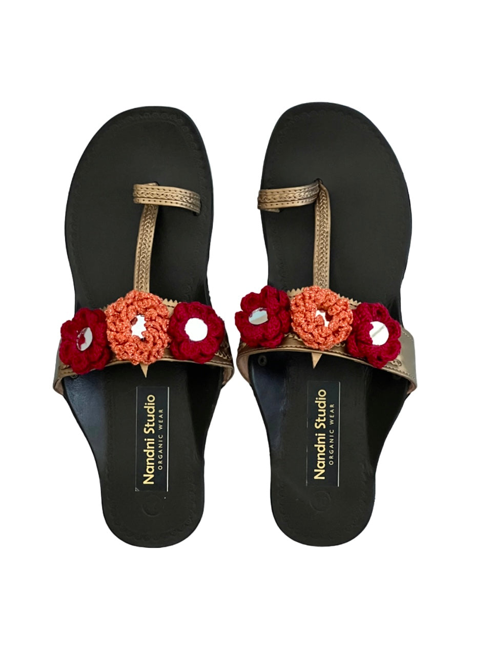 Kohlapuri Slippers size 10 (Antique Gold)