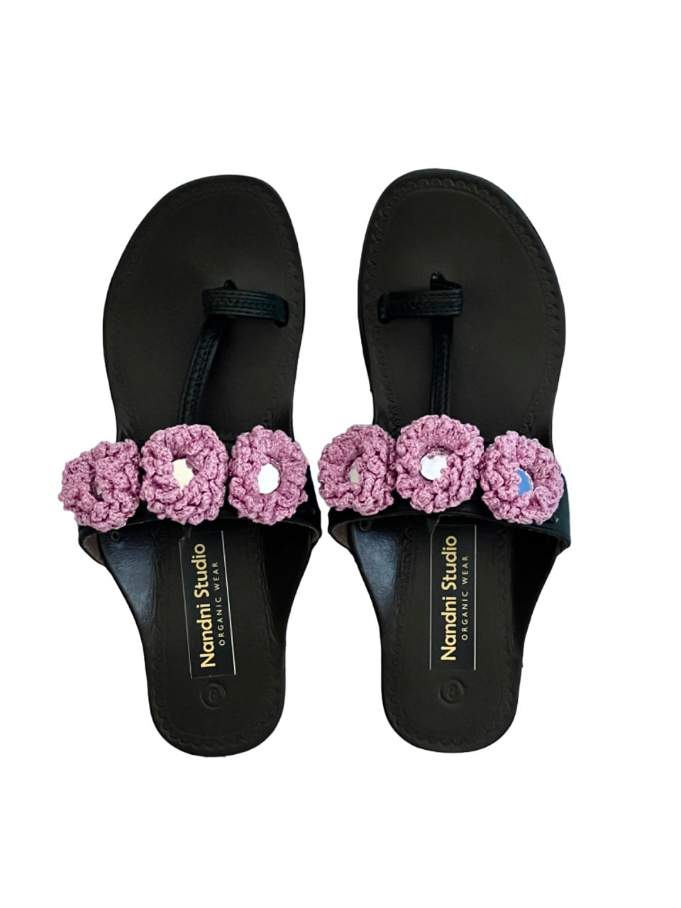 Kohlapuri Slippers size 8 (Black)