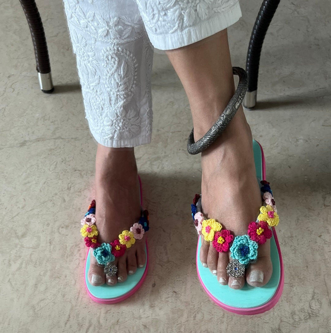 Aqua Flip Flops - Saadgi