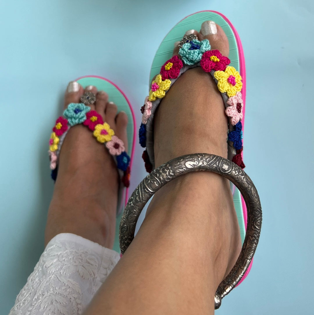 Aqua Flip Flops - Saadgi