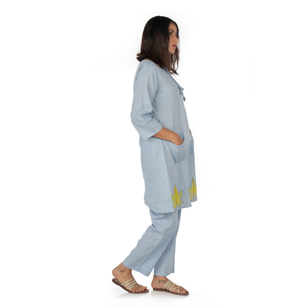 Front pocket kurta with straight