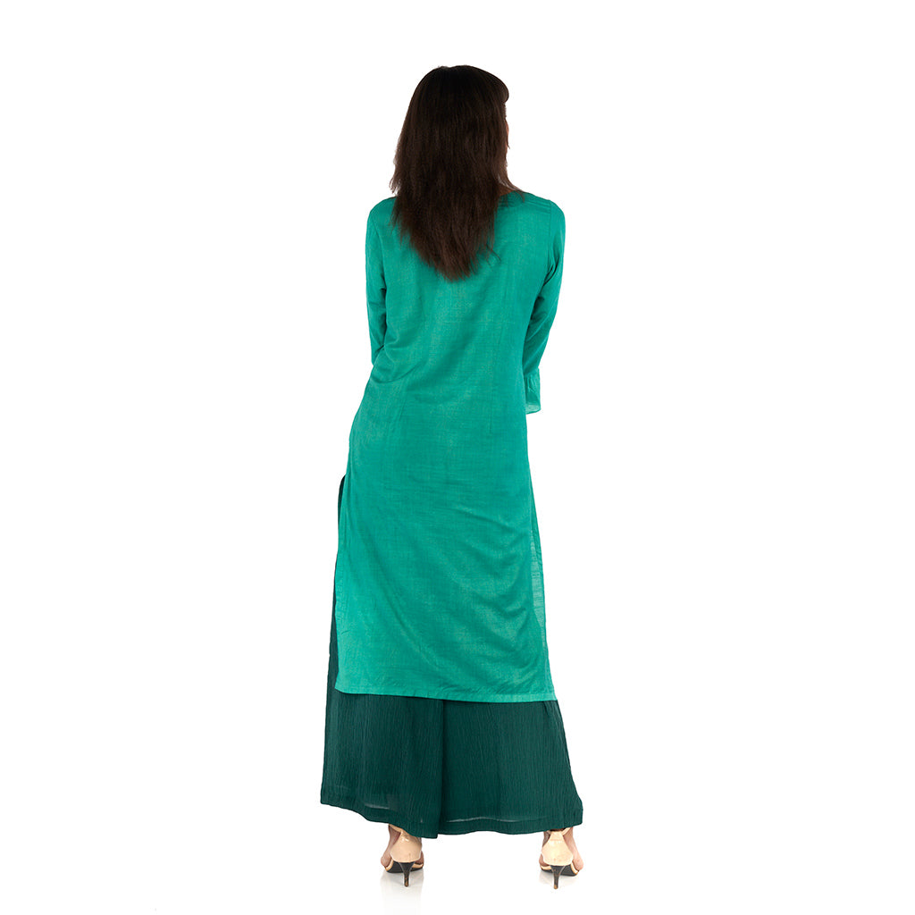 Front slit kurta with flared palazzo