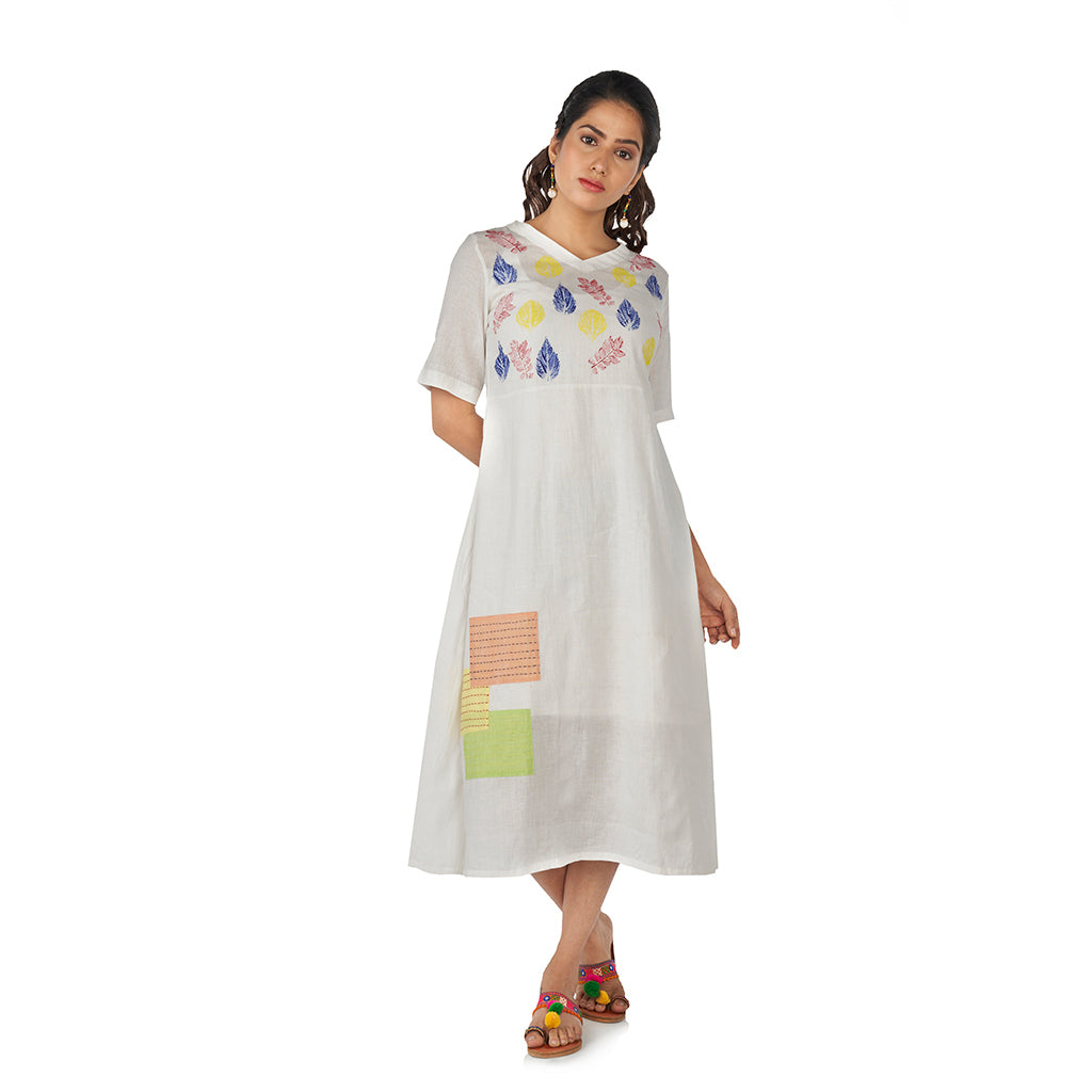 Patched midi dress