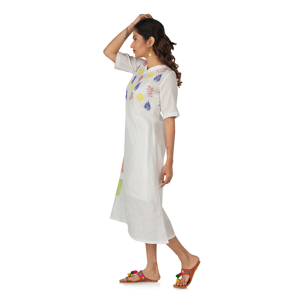 Patched midi dress