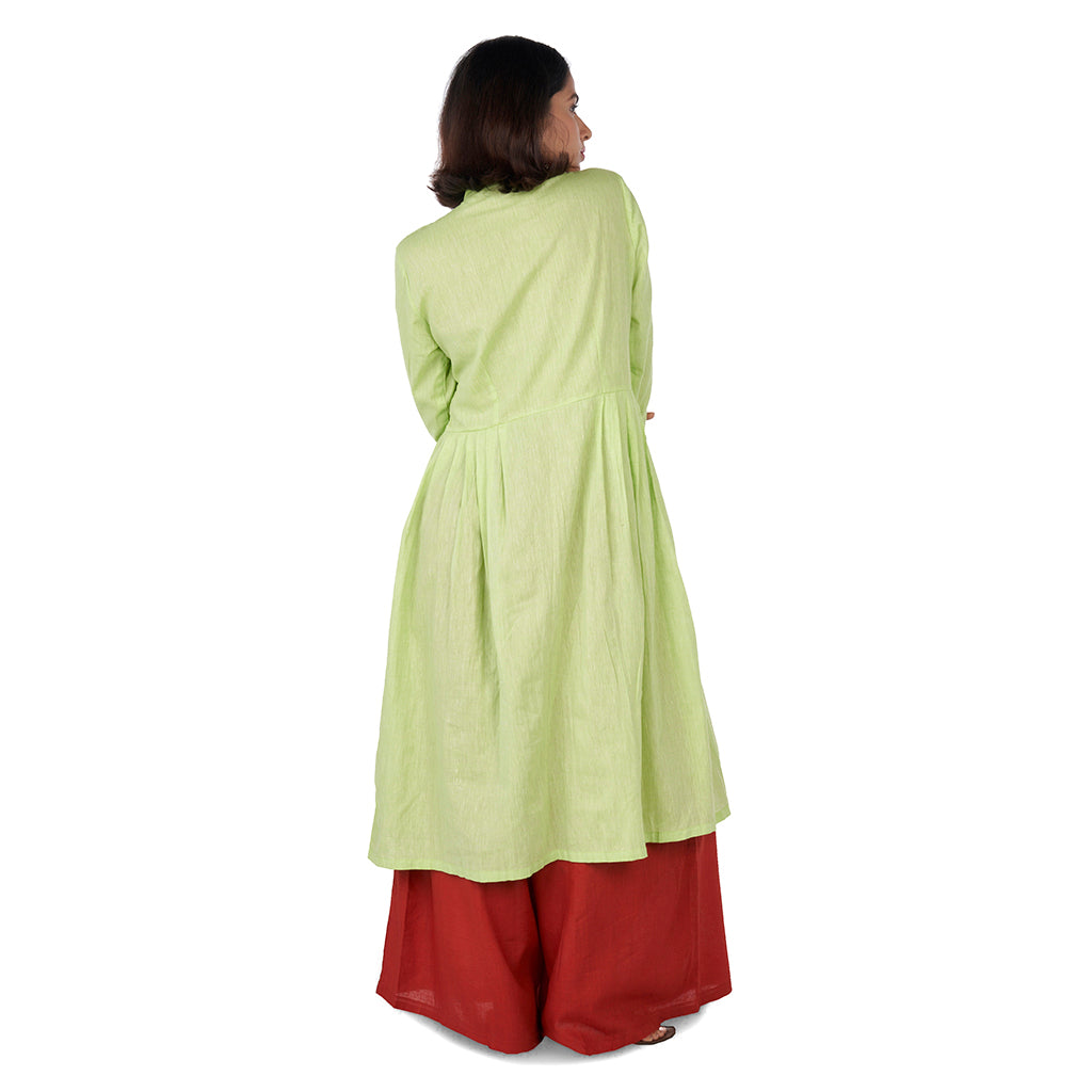 Rose leaf kurta with flared palazzo pants