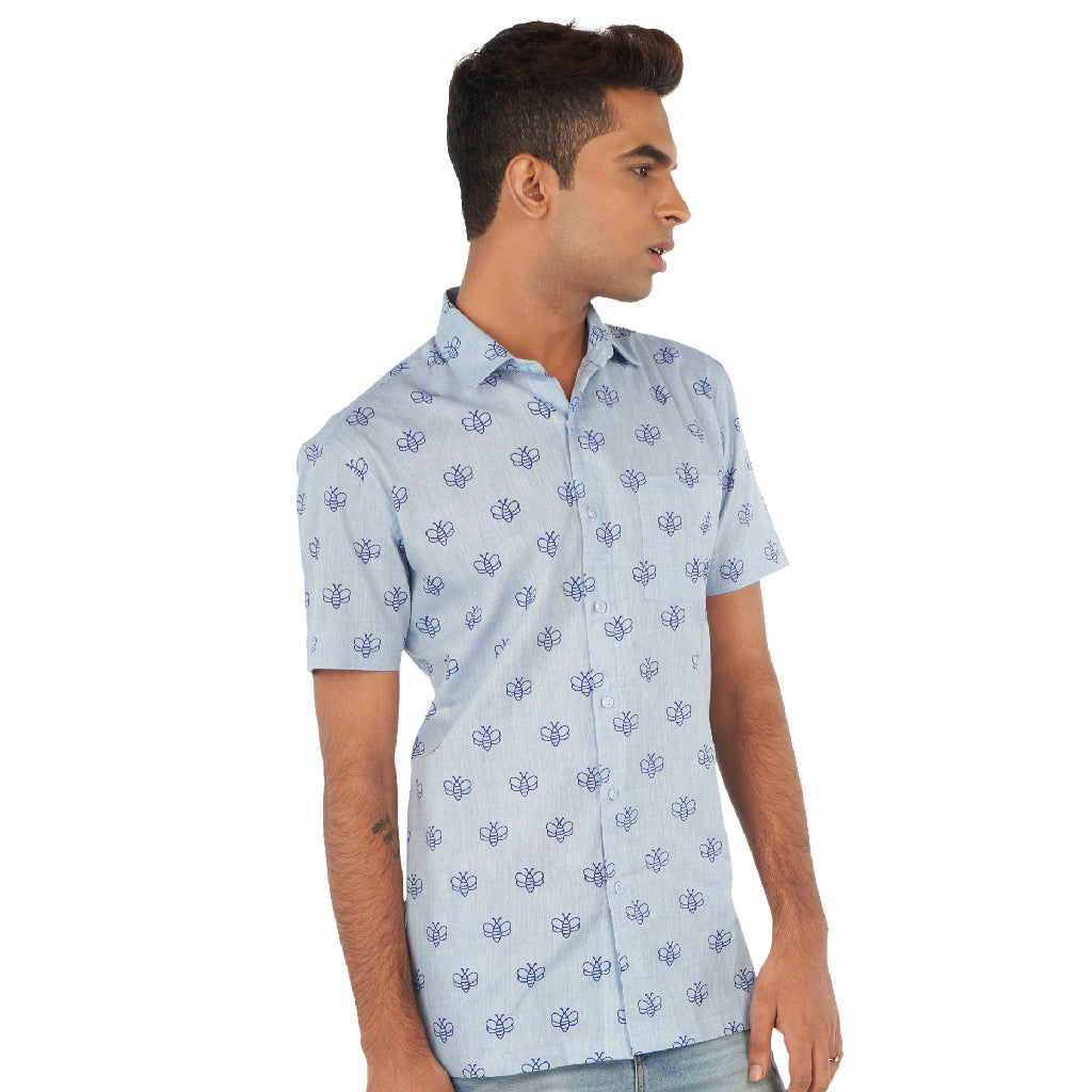 Moth print grey shirt