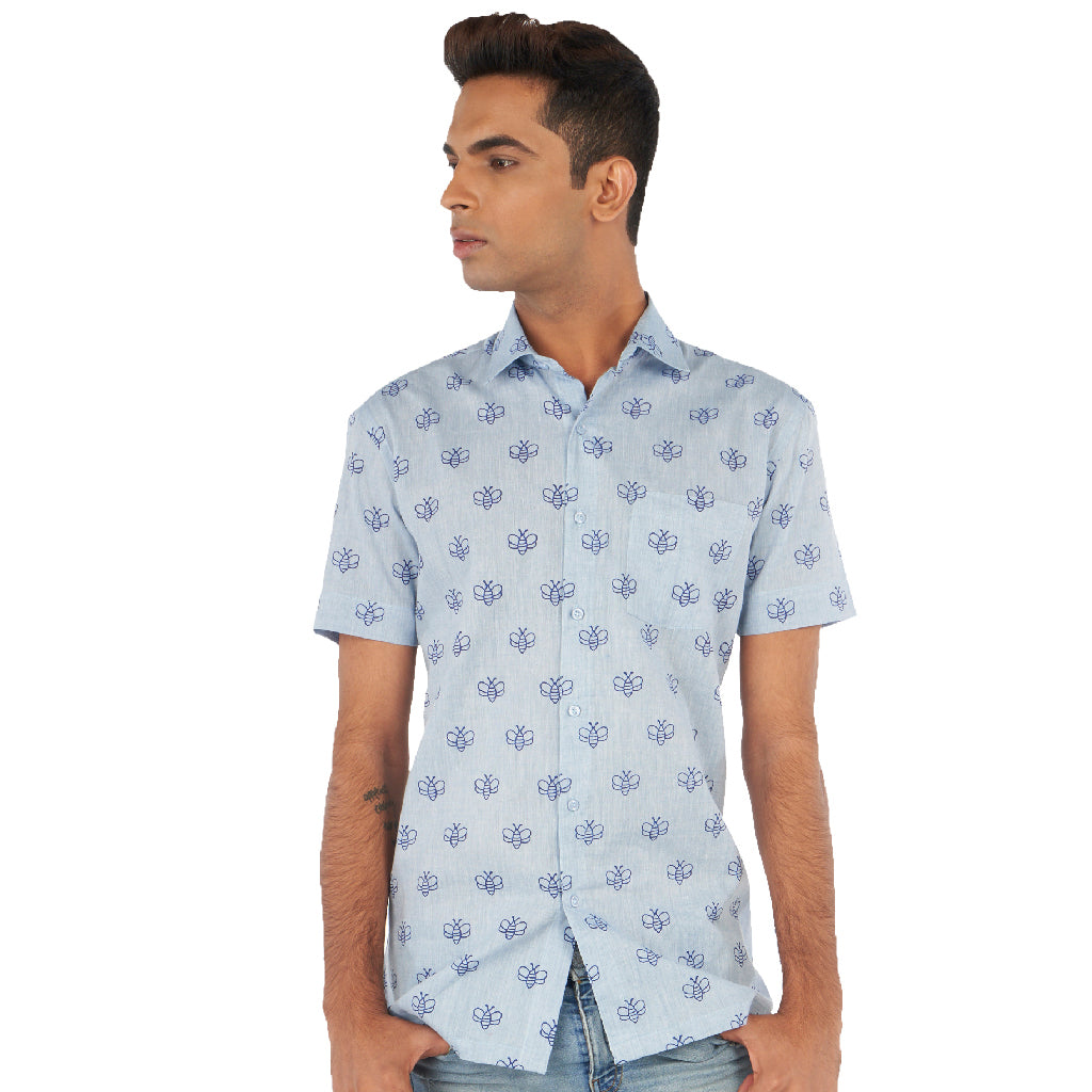 Moth print grey shirt