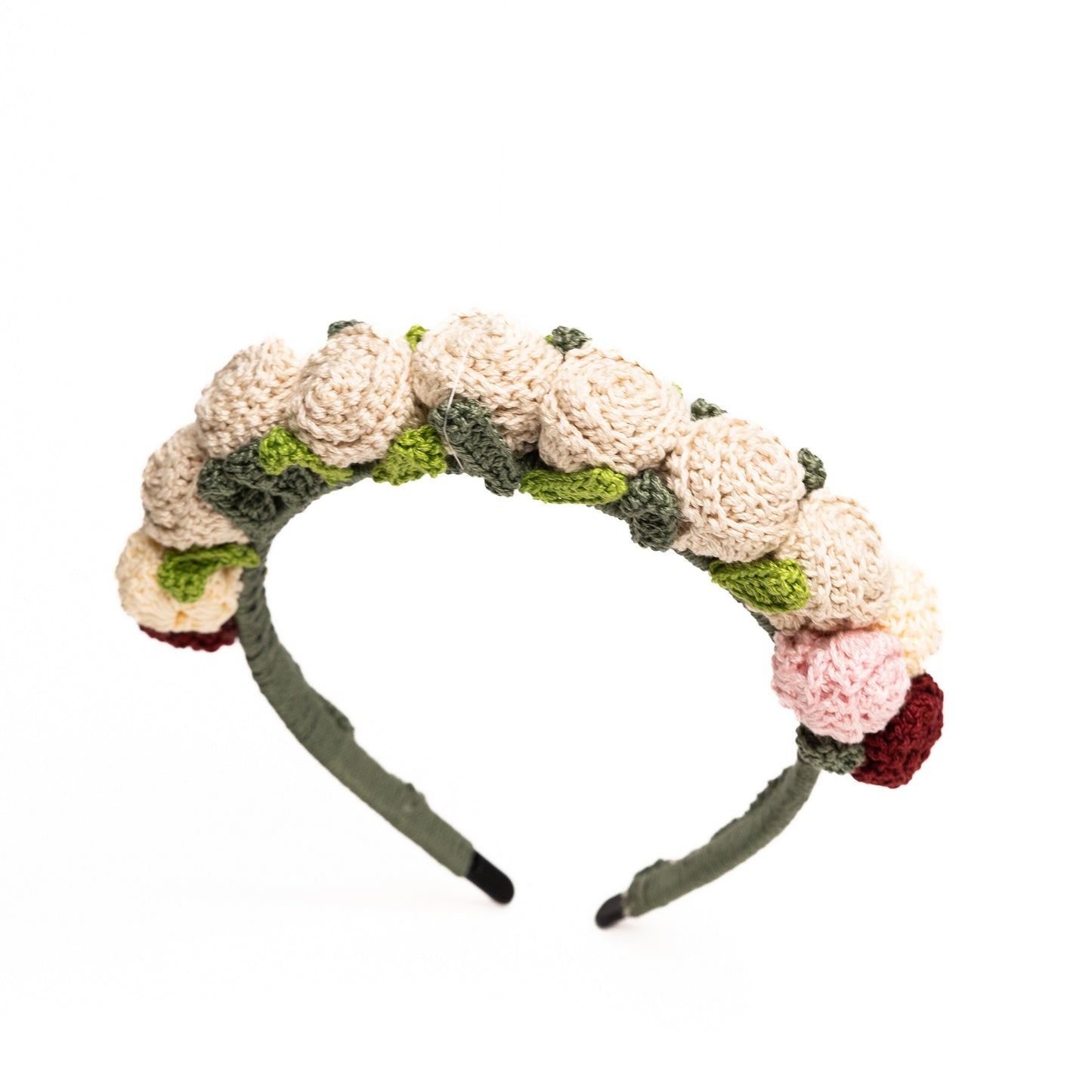 Beige Roses Hair Band