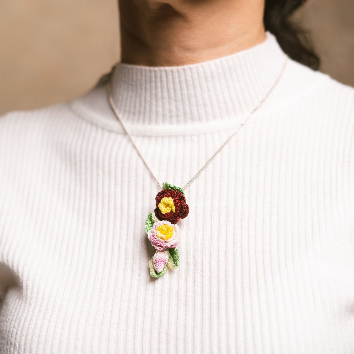 Three flowers set