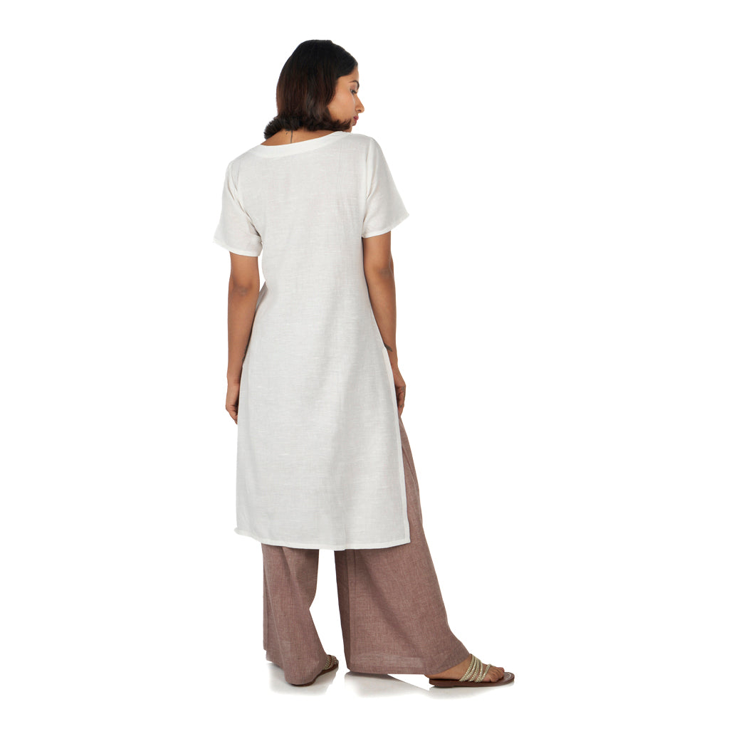 Dots kurta with flared palazzos pants
