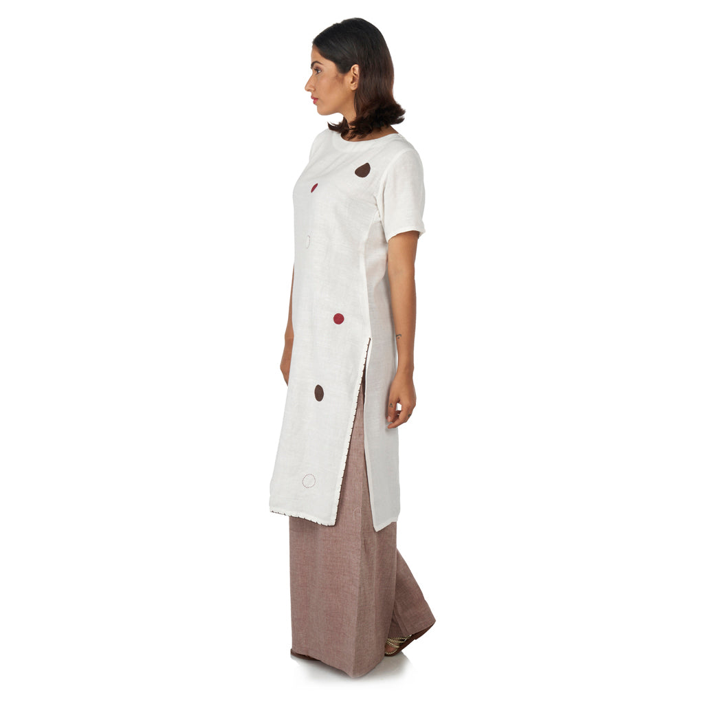 Dots kurta with flared palazzos pants