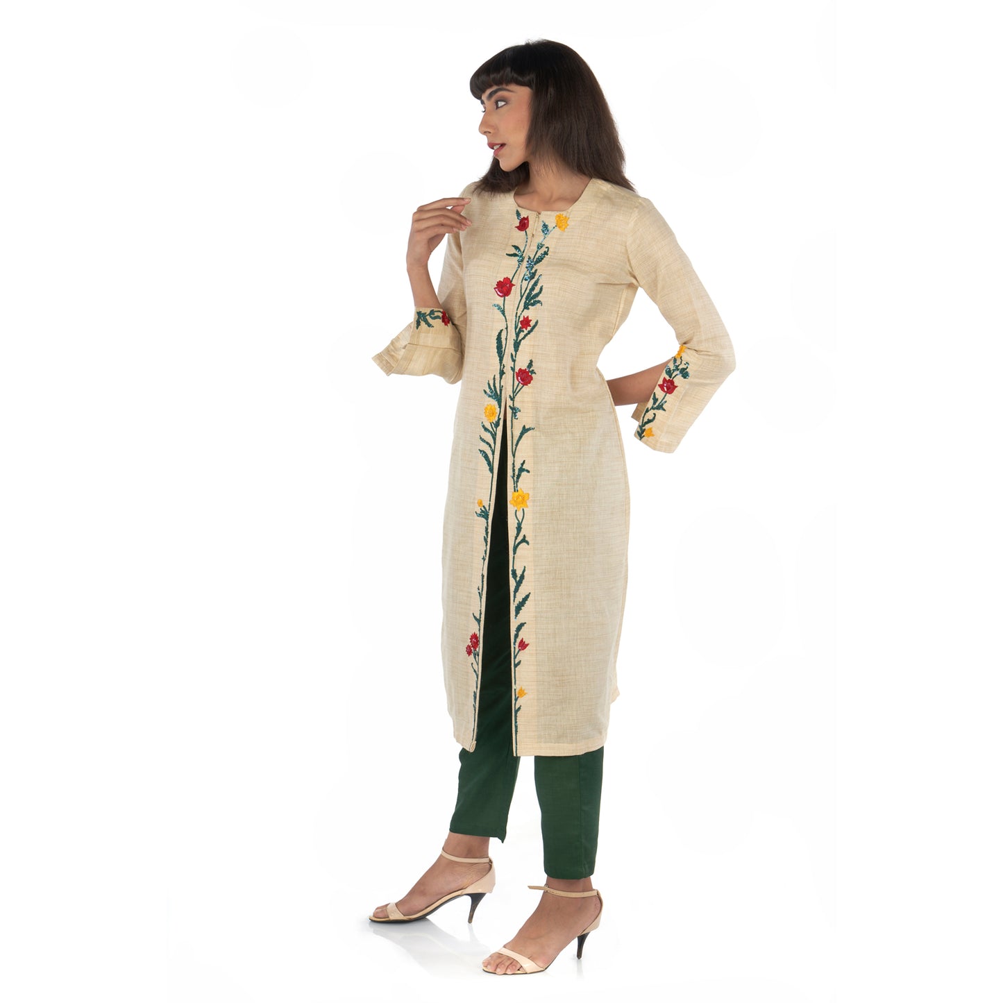 Front open kurta with pants