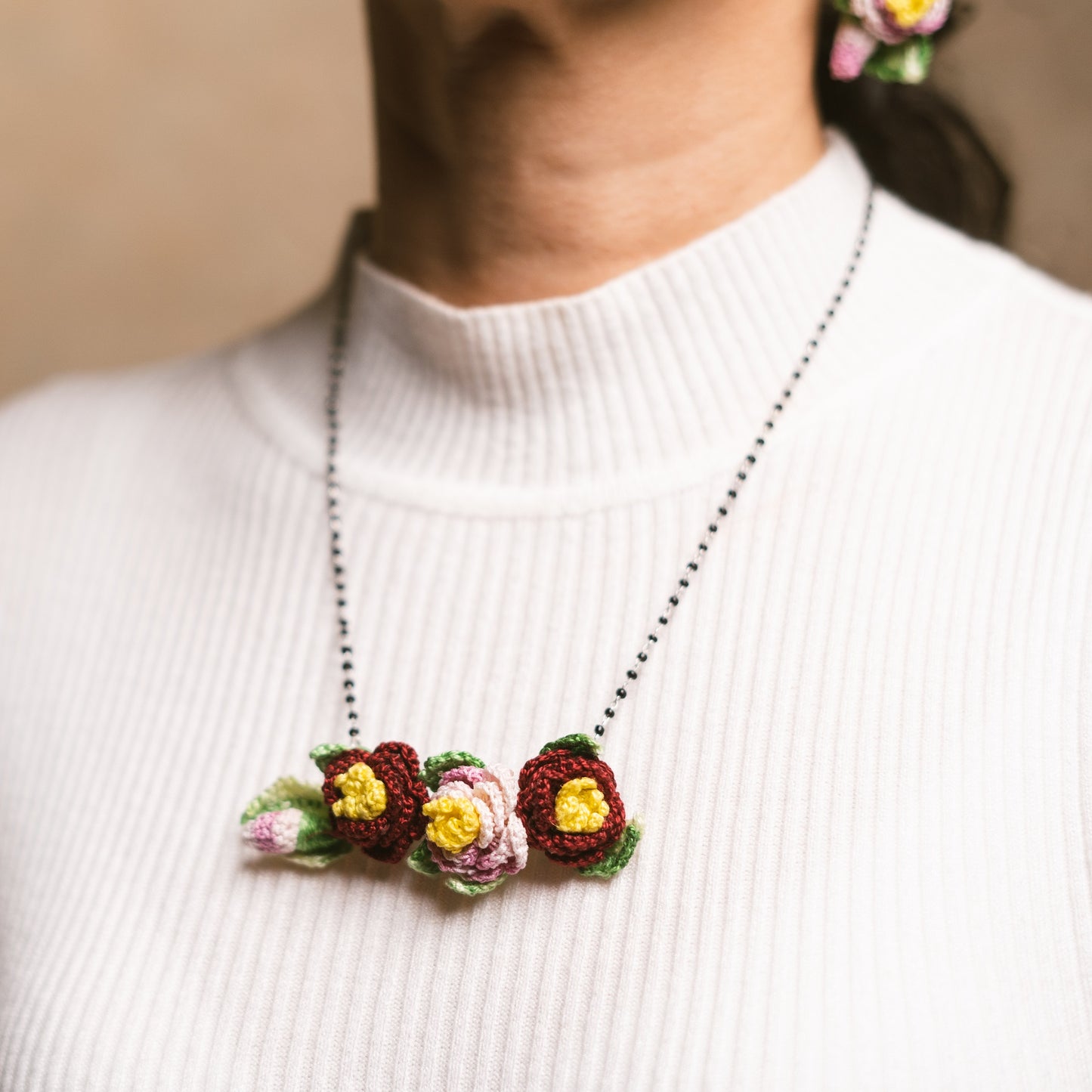 Three flowers set