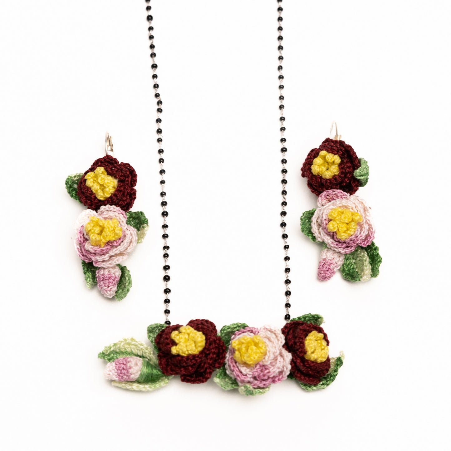 Three flowers set