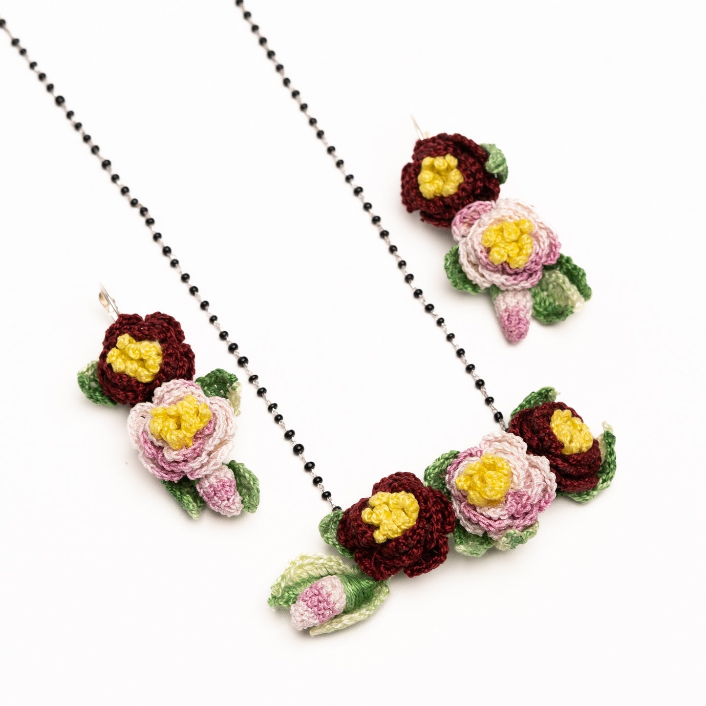 Three flowers set