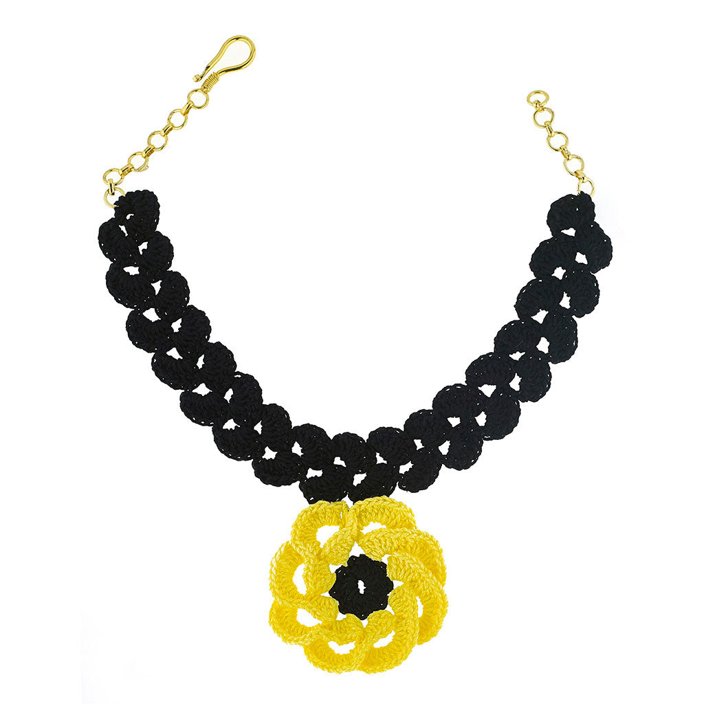 Black choker with yellow flower