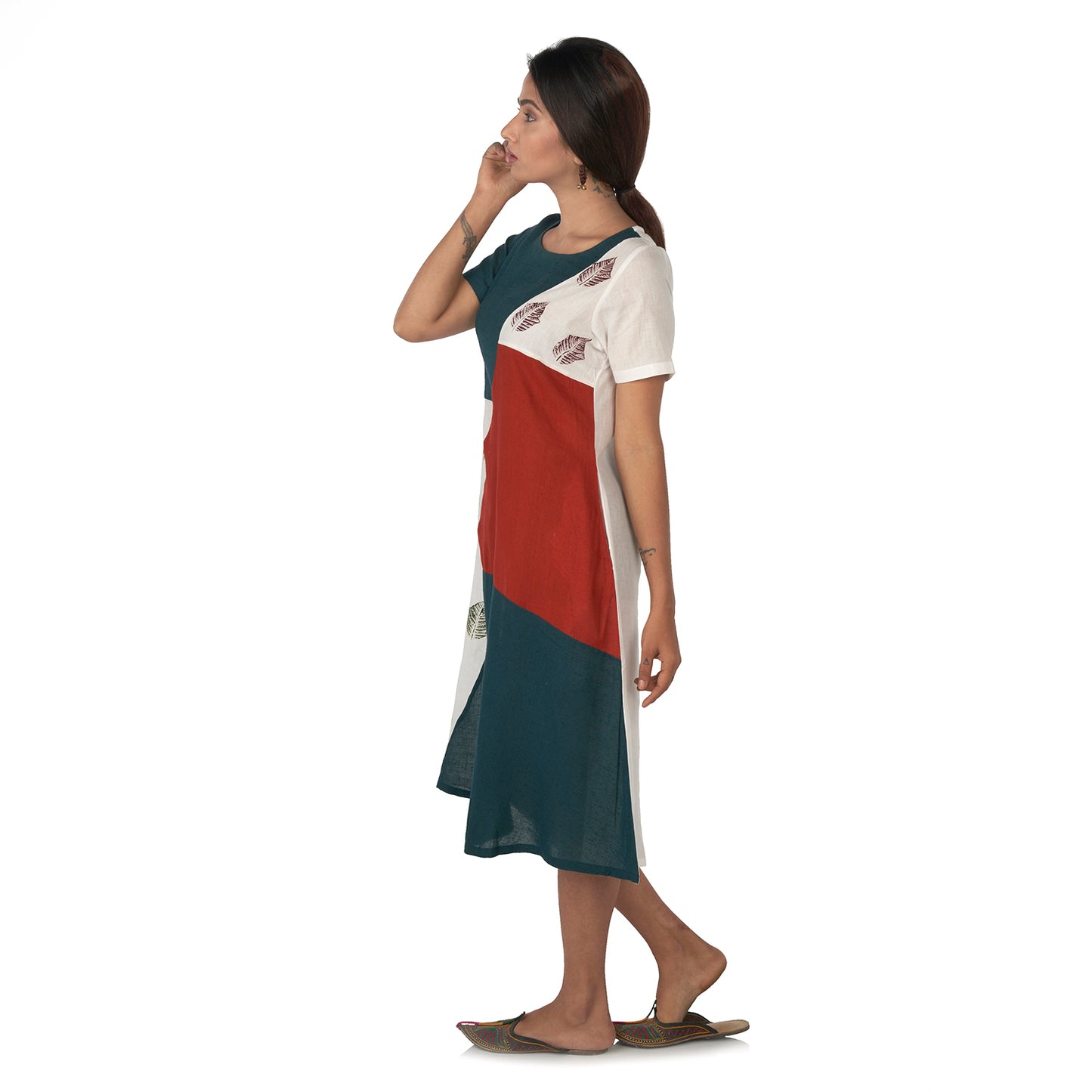 Color blocked midi dress