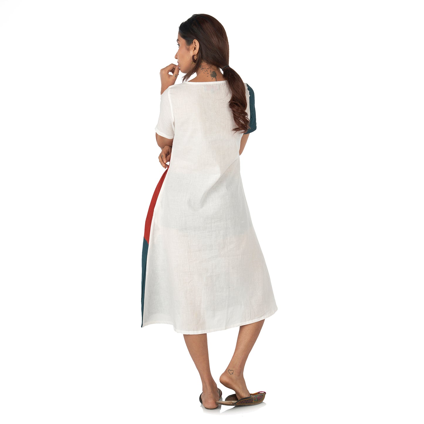 Color blocked midi dress