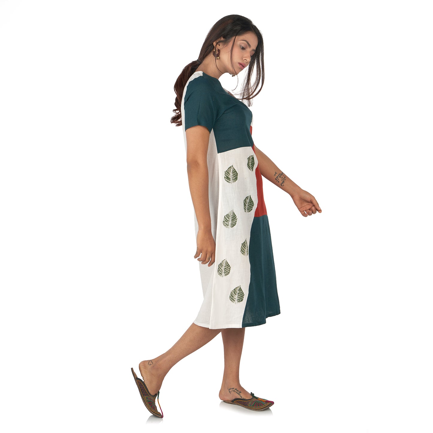 Color blocked midi dress