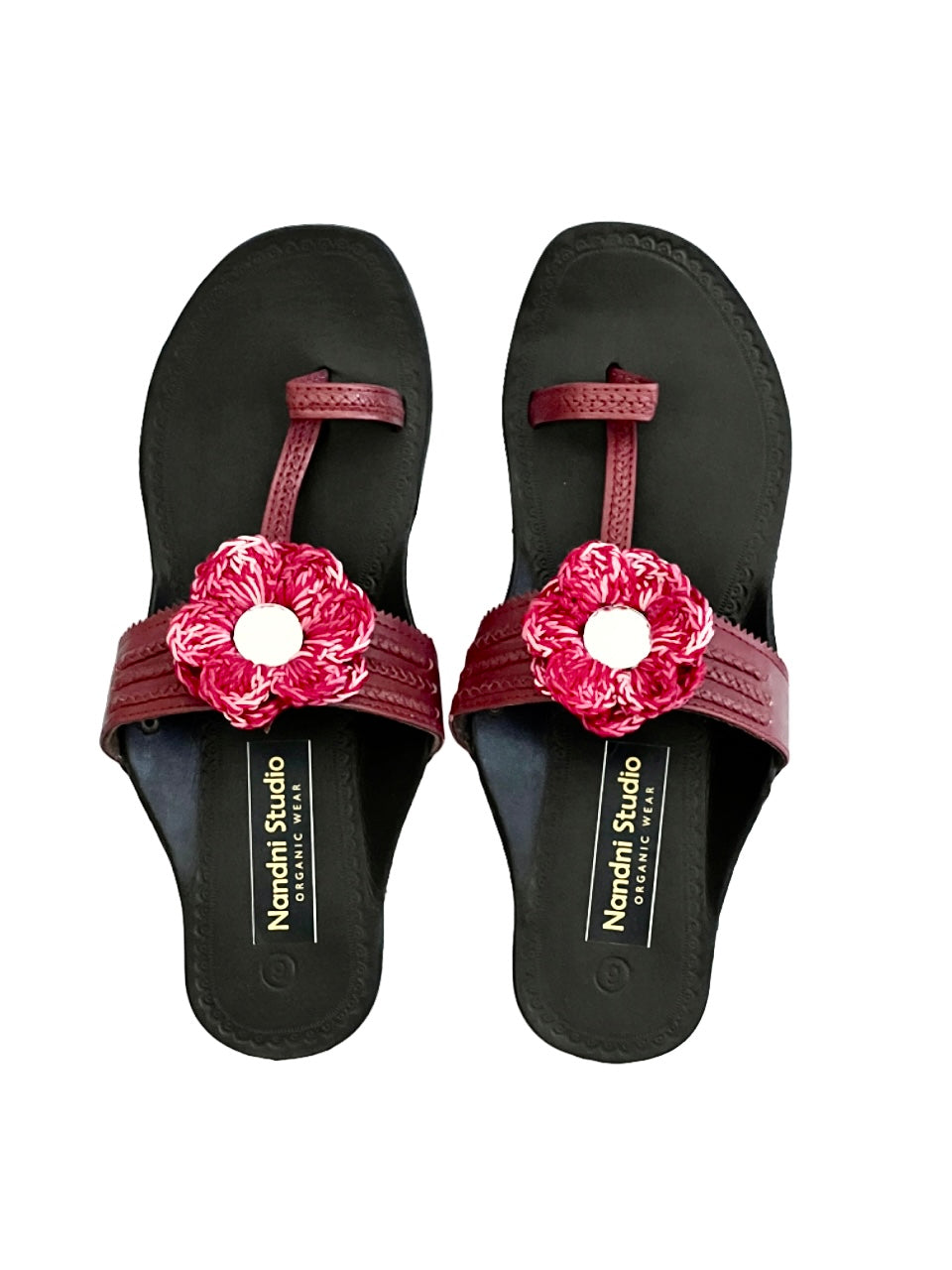 Kohlapuri Slippers size 9 (Maroon)