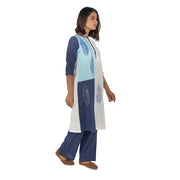 Color blocked kurta with flared palazzo pants