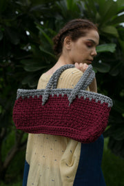 BAG15 - Maroon Macrame Bag
