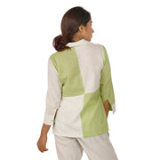 Collared color blocked shirt
