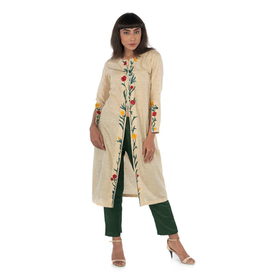 Front open kurta with pants