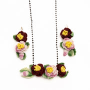 Three flowers set